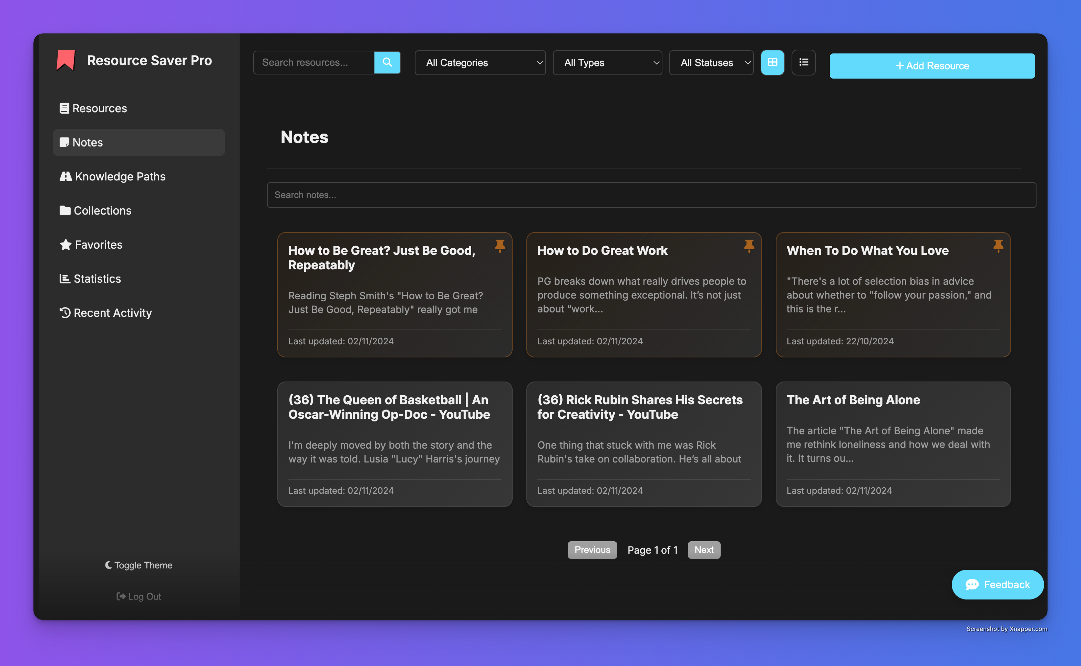 Resource Saver Pro - Curate Knowledge, Spark Brilliance